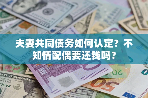 济南夫妻共同债务如何认定？不知情配偶要还钱吗？