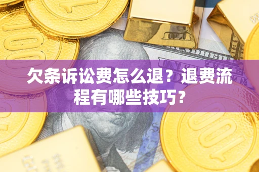 济南欠条诉讼费怎么退？退费流程有哪些技巧？